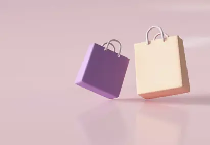 Animatie van twee boodschappentassen