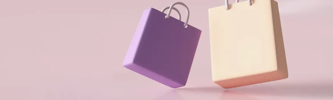 Grafische weergave van twee boodschappentassen